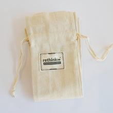 Load image into Gallery viewer, rethink bread bag, reusable, organic cotton, biodegradable long baguette bag or block loaf bag