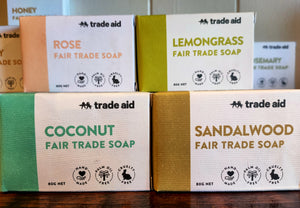 Trade Aid Soaps. Various.