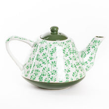 Load image into Gallery viewer, Teapot - Green Leaves Accent Teapot
