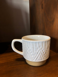 White Linear and Speckle Mug