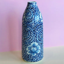Load image into Gallery viewer, Tall Blue &amp; White Vase
