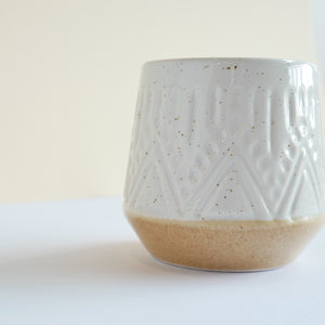 White Linear and Speckle Mug