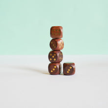 Load image into Gallery viewer, Wooden and Brass Dice Box with 5 Dice

