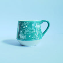 Load image into Gallery viewer, Teal Bird Lotus Mug
