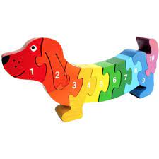 Dog Number Rainbow Wooden Puzzle