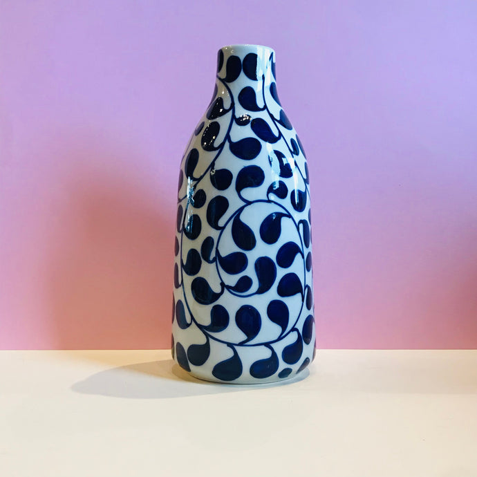 Medium Blue & White Vase